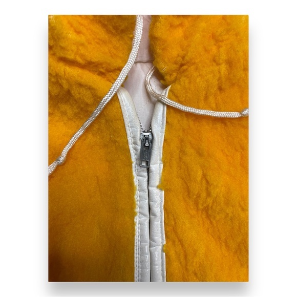 Rare Vintage Sesame‎ Street Muppet Big Bird Zip Hooded Fuzzy Jacket Yellow - Picture 12 of 13